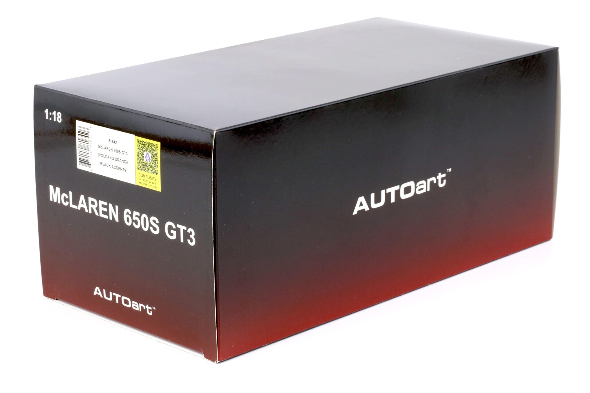1:18 AUTOart McLAREN 650S GT3 2017 volcano orange/ black accents 81642