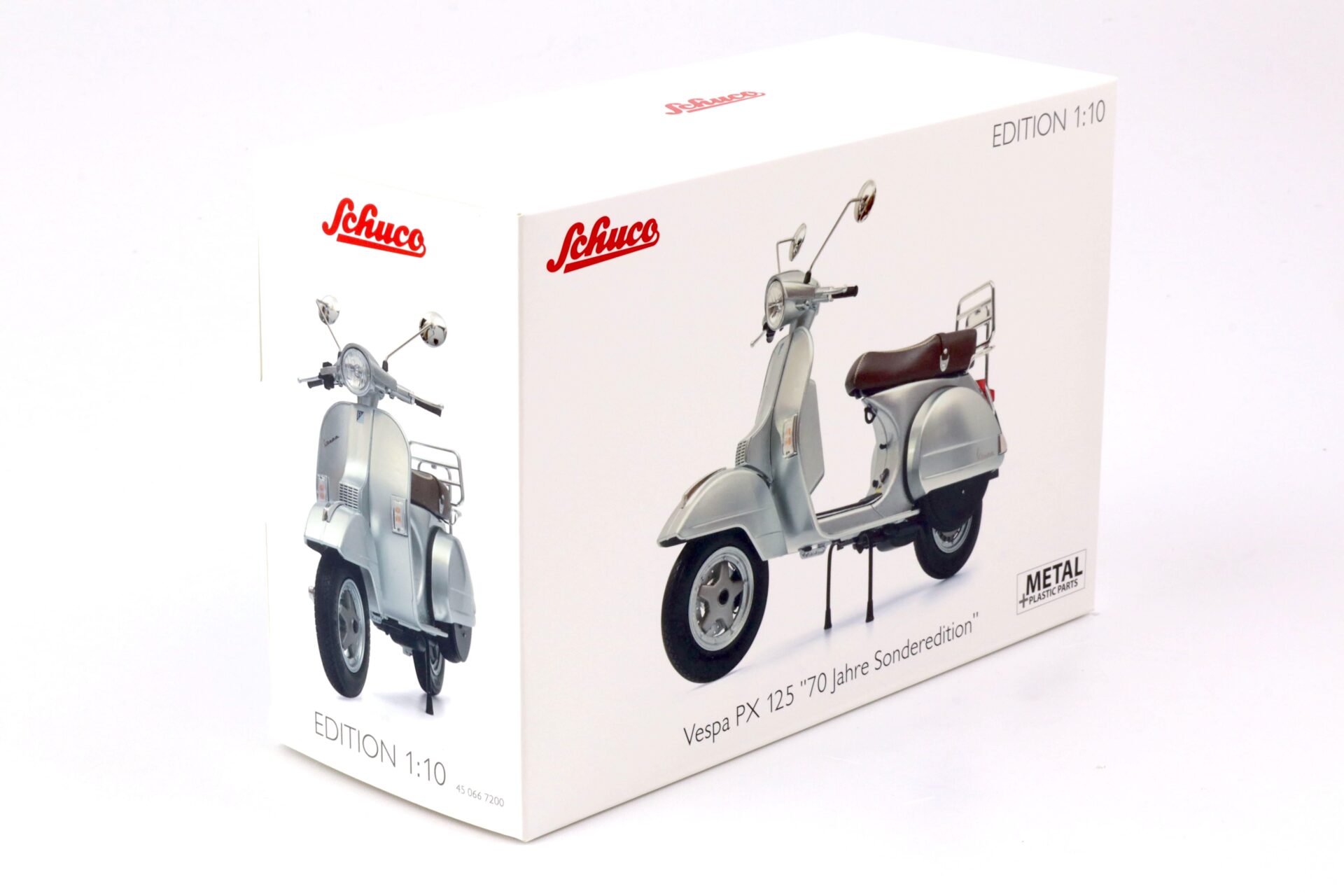 1:10 Schuco Vespa PX 125 silver metallic "70 Jahre Sonderedition"