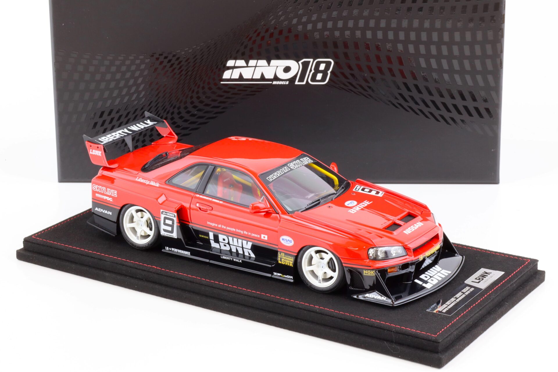 1:18 INNO Models Nissan Skyline GT-R (R34) LBWK Super Silhouette Fenderist Japan 2020