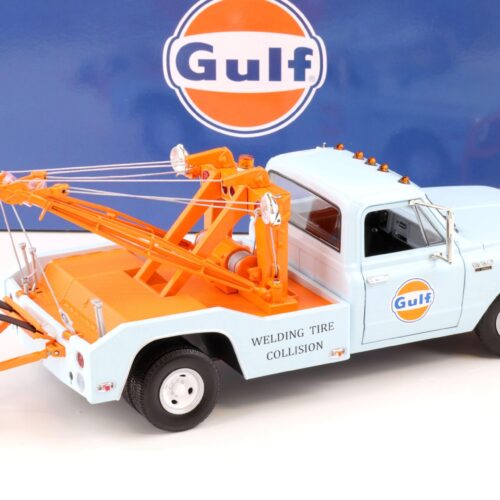 1:18 Greenlight 1969 Chevrolet C-30 Dually Wrecker Abschlepper GULF Oil blue