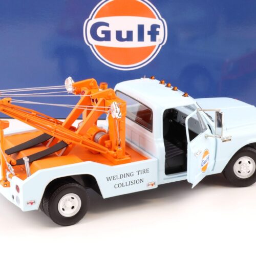 1:18 Greenlight 1969 Chevrolet C-30 Dually Wrecker Abschlepper GULF Oil blue