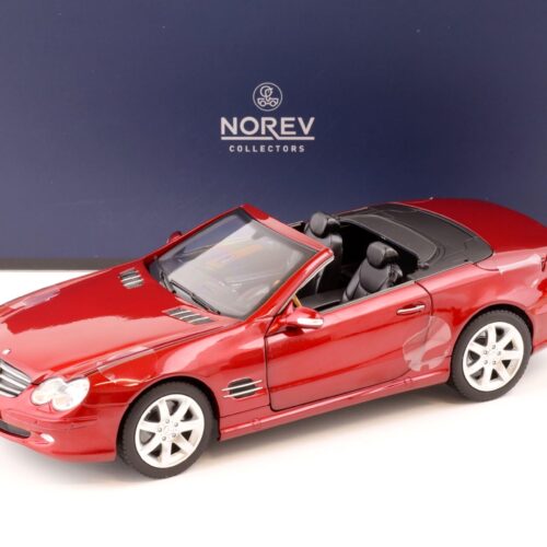 1:18 Norev Mercedes SL 500 Convertible 2003 red metallic - Limited 300 pcs.