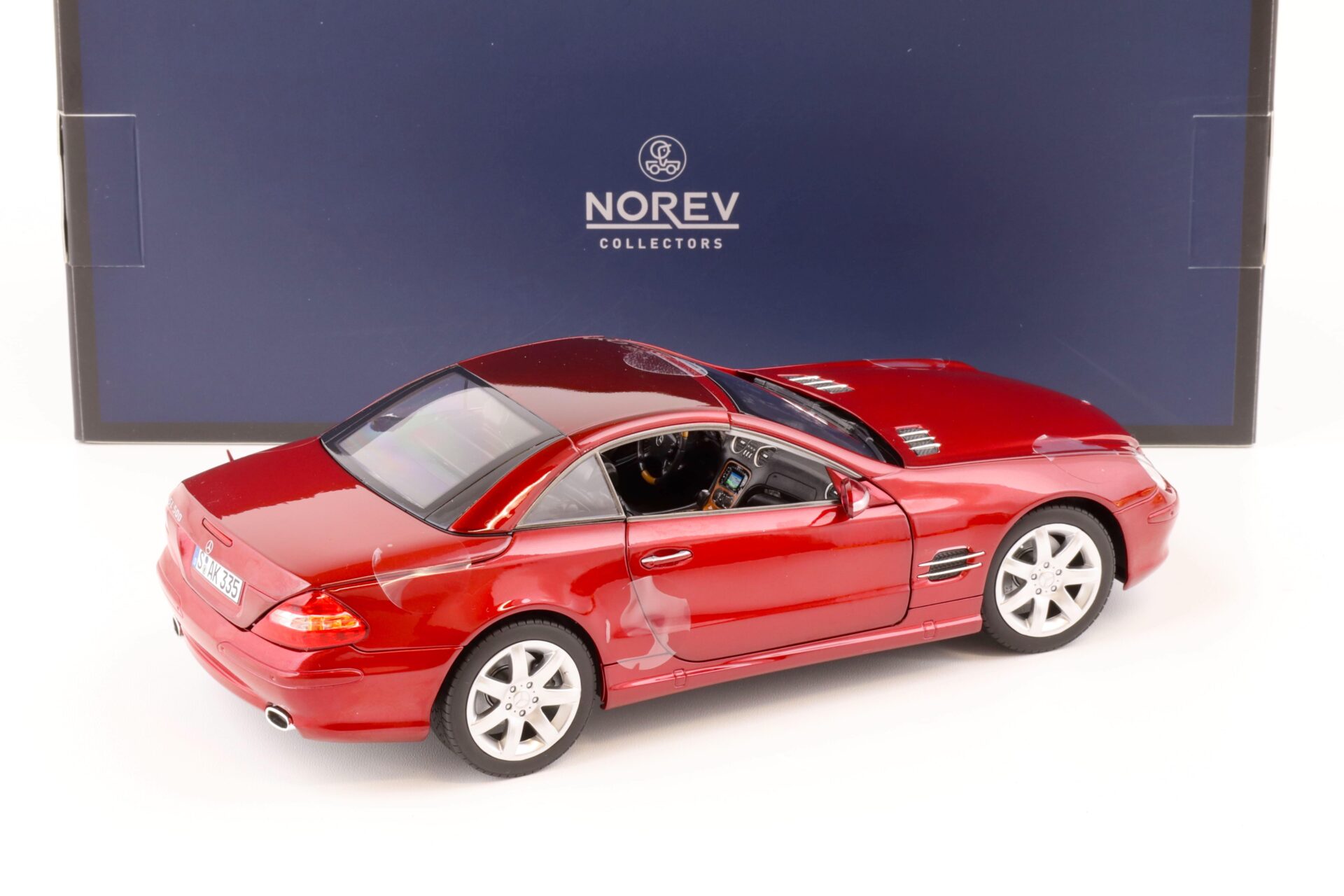 1:18 Norev Mercedes SL 500 Convertible 2003 red metallic - Limited 300 pcs.