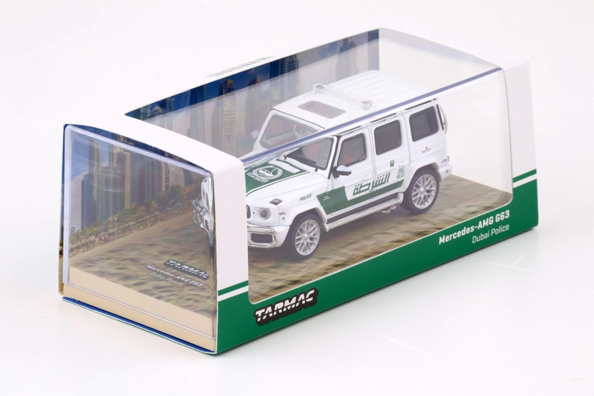 1:64 Tarmac Works Mercedes G63 AMG Dubai Police white/green