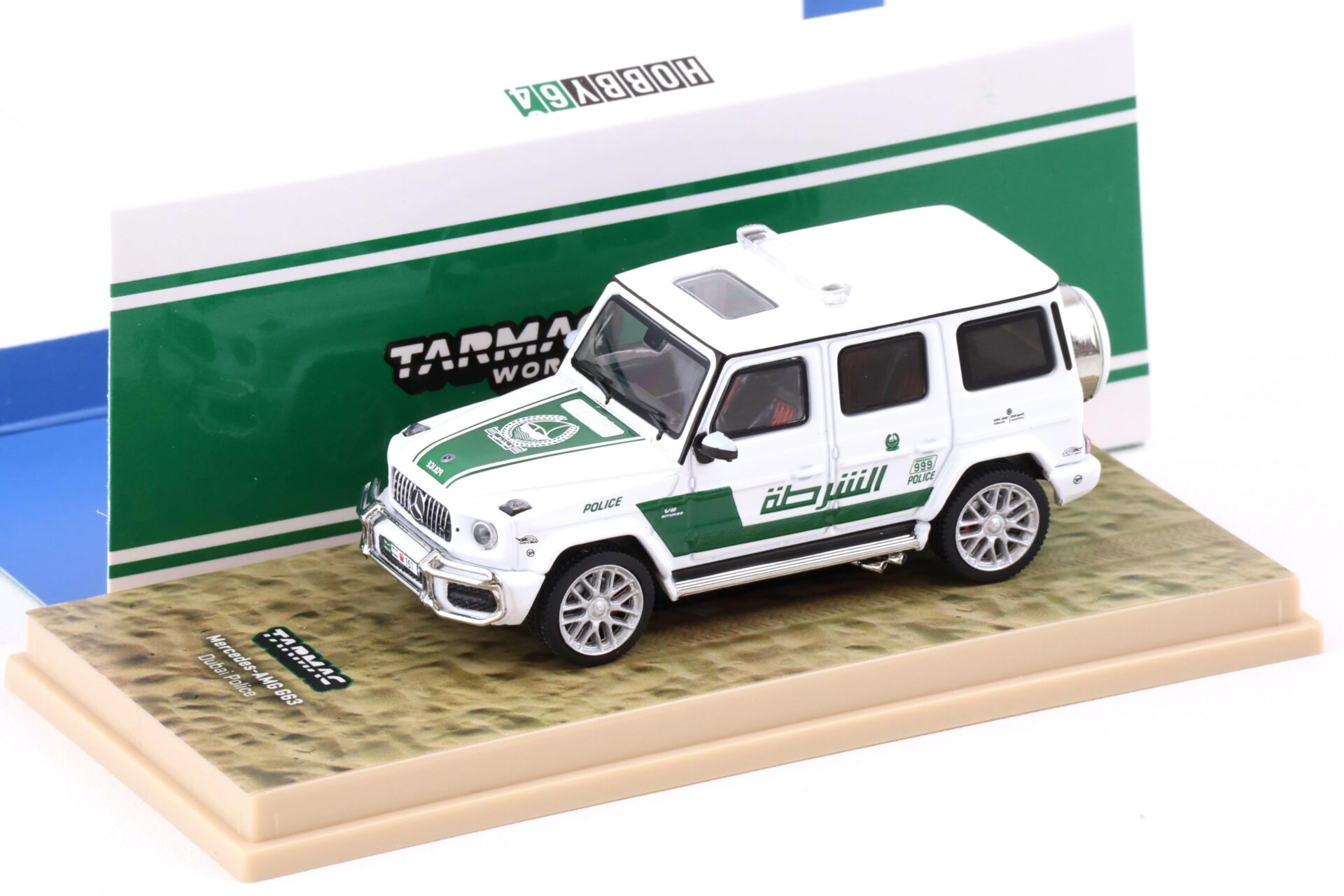 1:64 Tarmac Works Mercedes G63 AMG Dubai Police white/green