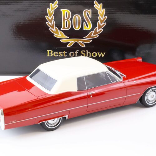 1:18 BOS-Models 1967 Cadillac DeVille Coupe red/white BOS240 - Image 3