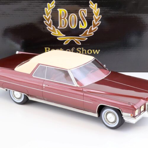 1:18 BOS-Models 1972 Cadillac Coupe de Ville metallic red/ white BOS095