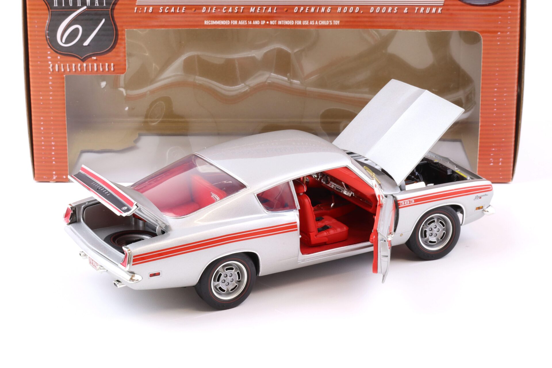 1:18 Highway61 1969 Plymouth Barracuda Formula S 383 silver metallic 50731