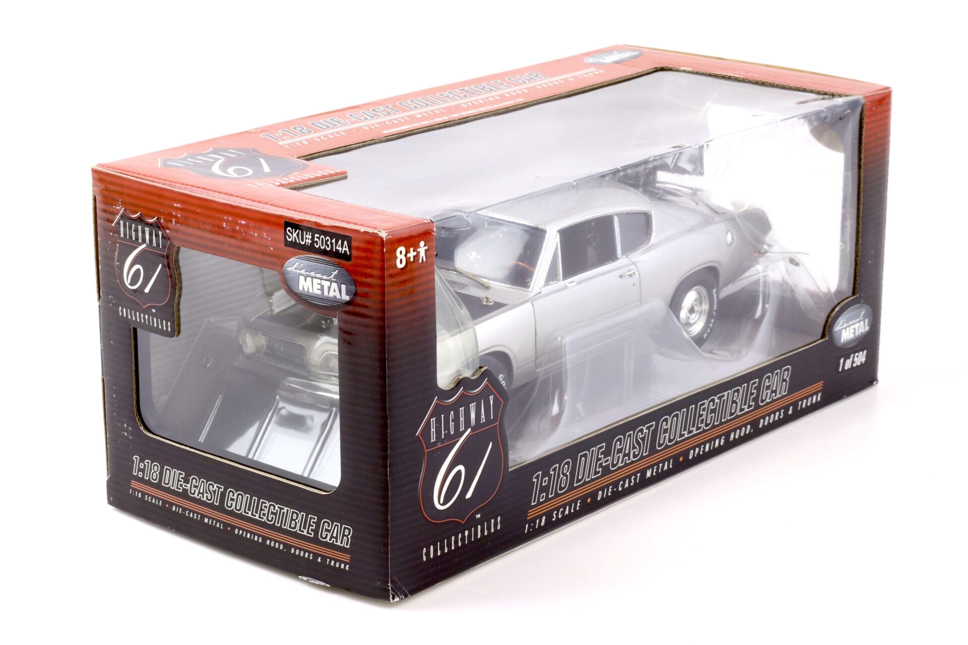 1:18 Highway61 1968 Plymouth Barracuda silver/ black 50314A