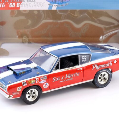 1:18 Highway61 1968 Plymouth Barracuda Sox & Martin #720 SS/B red/blue/white