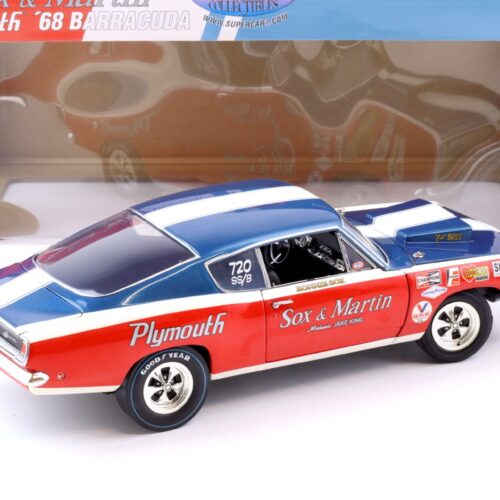 1:18 Highway61 1968 Plymouth Barracuda Sox & Martin #720 SS/B red/blue/white