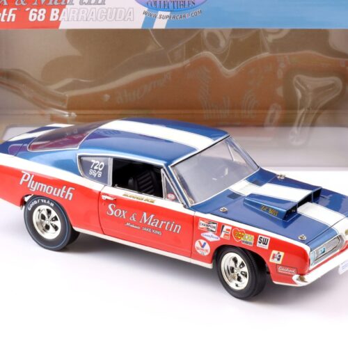 1:18 Highway61 1968 Plymouth Barracuda Sox & Martin #720 SS/B red/blue/white