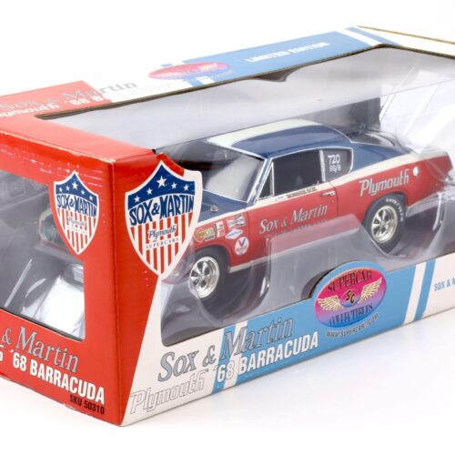 1:18 Highway61 1968 Plymouth Barracuda Sox & Martin #720 SS/B red/blue/white