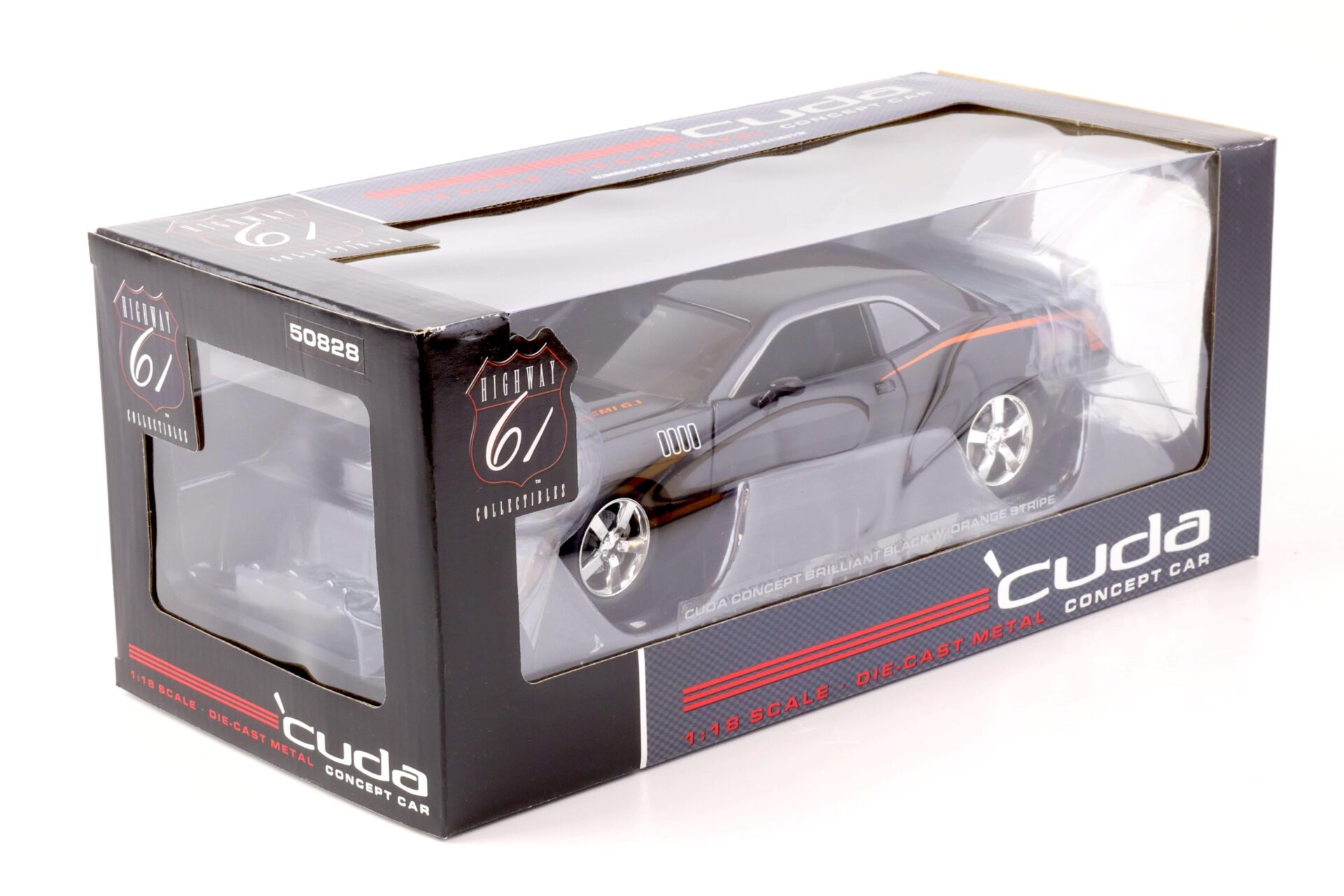 1:18 Highway61 Plymouth Cuda Concept Hemi 6.1 brilliant black/ orange stripes