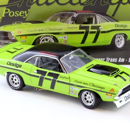1:18 ACME 1970 Dodge Challenger Trans Am Sam Posey #77 green