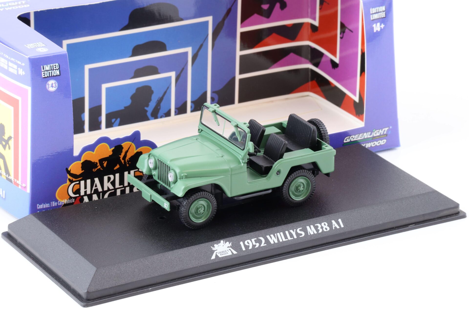 1:43 Greenlight 1952 Willys M38 A1 dark green CHARLIEÂ´S ANGELS