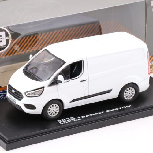1:43 Greenlight 2018 Ford Transit Custom V362 MCA VAN Kasten frozen white
