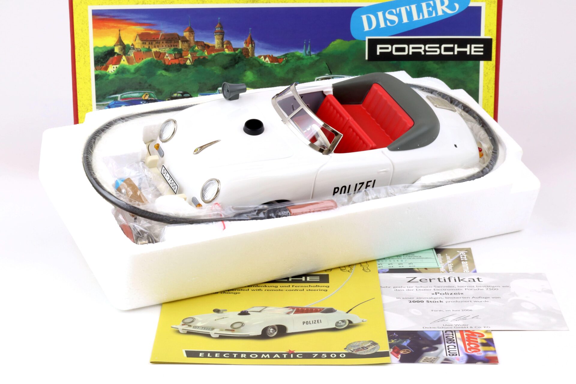 ID 72930 orig.jpg Schuco Distler Porsche 356 POLIZEI Electromatic 7500 REPLIKA white 00213