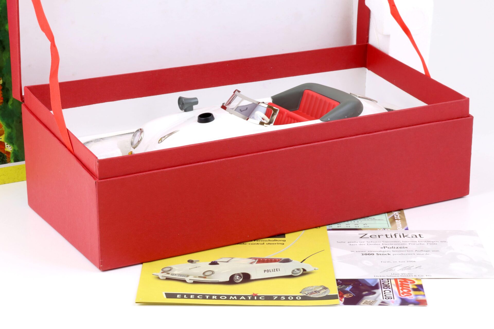 Schuco Distler Porsche 356 POLIZEI Electromatic 7500 REPLIKA white 00213