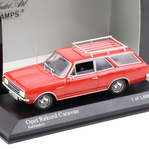 1:43 Minichamps Opel Rekord C Caravan Break 1966 Kardinal red