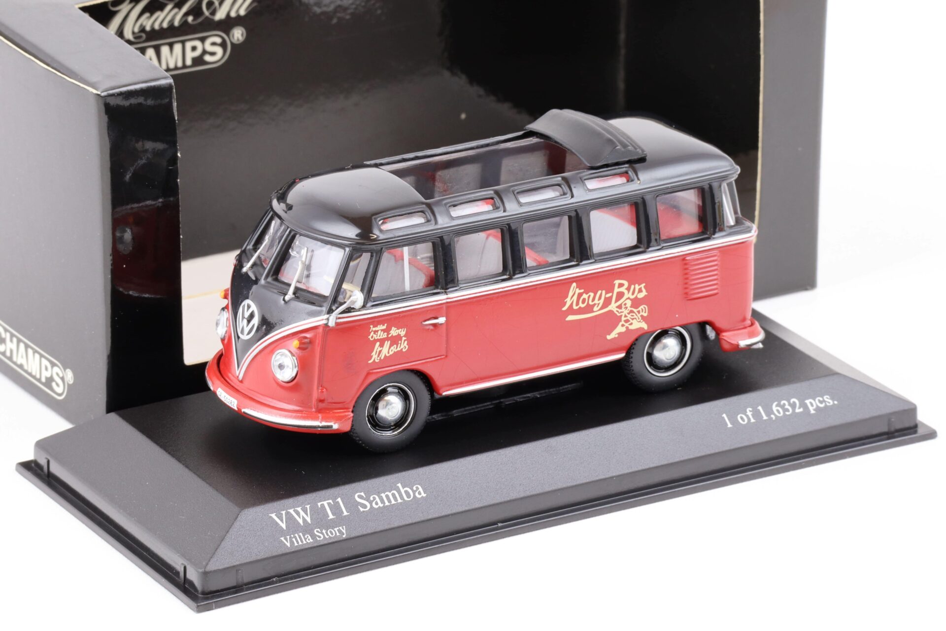 ID 73116 orig.jpg 1:43 Minichamps VW T1 Samba Bus 1963 Villa Story red/ black