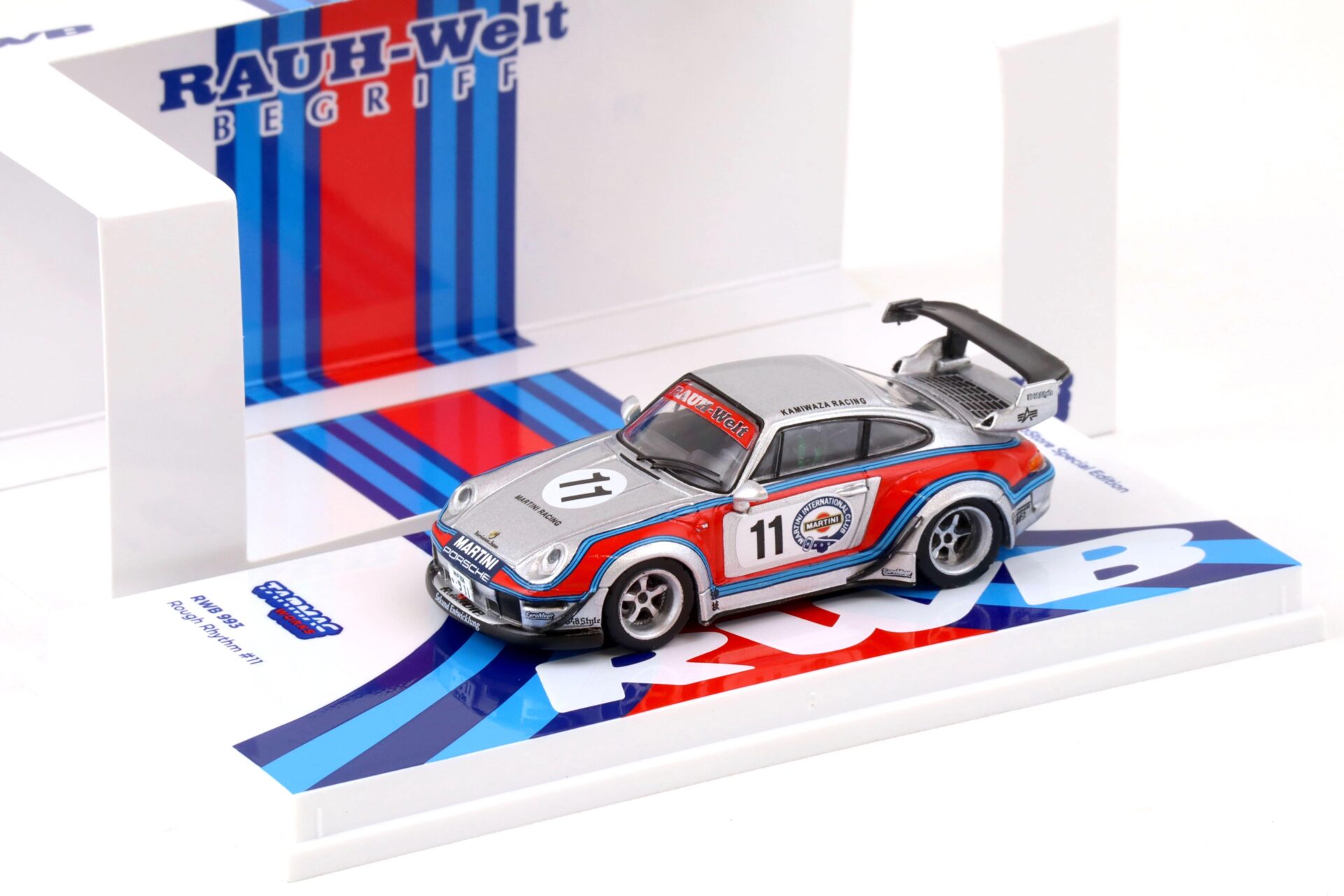 1:64 Tarmac Works Porsche 911 993 RWB Rough Rhythm #11 Martini