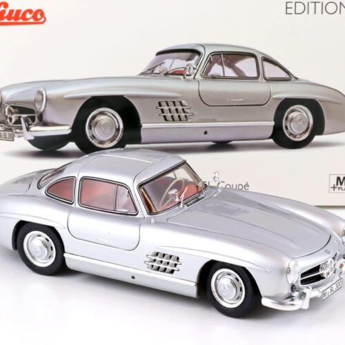 1:18 Schuco Mercedes 300 SL Coupe Gullwing silver/ red interior