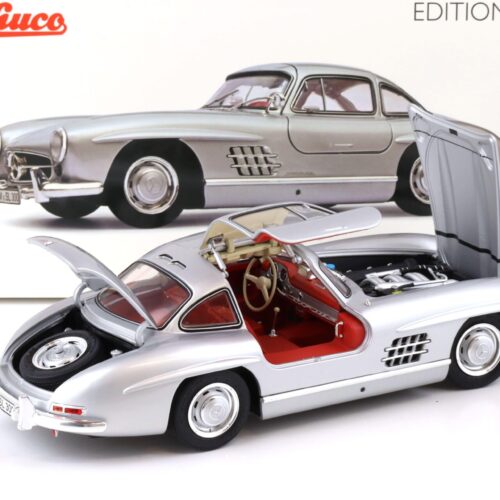 1:18 Schuco Mercedes 300 SL Coupe Gullwing silver/ red interior