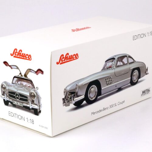 1:18 Schuco Mercedes 300 SL Coupe Gullwing silver/ red interior