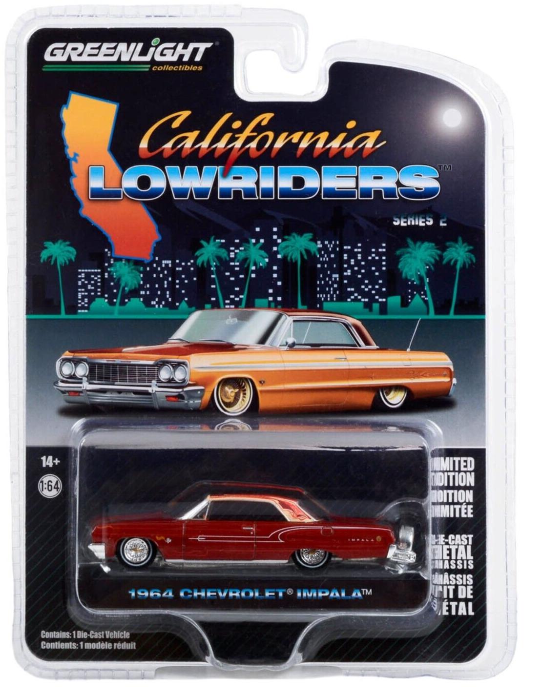 1:64 Greenlight California Lowriders Series 2 Chevrolet Impala 1964 red