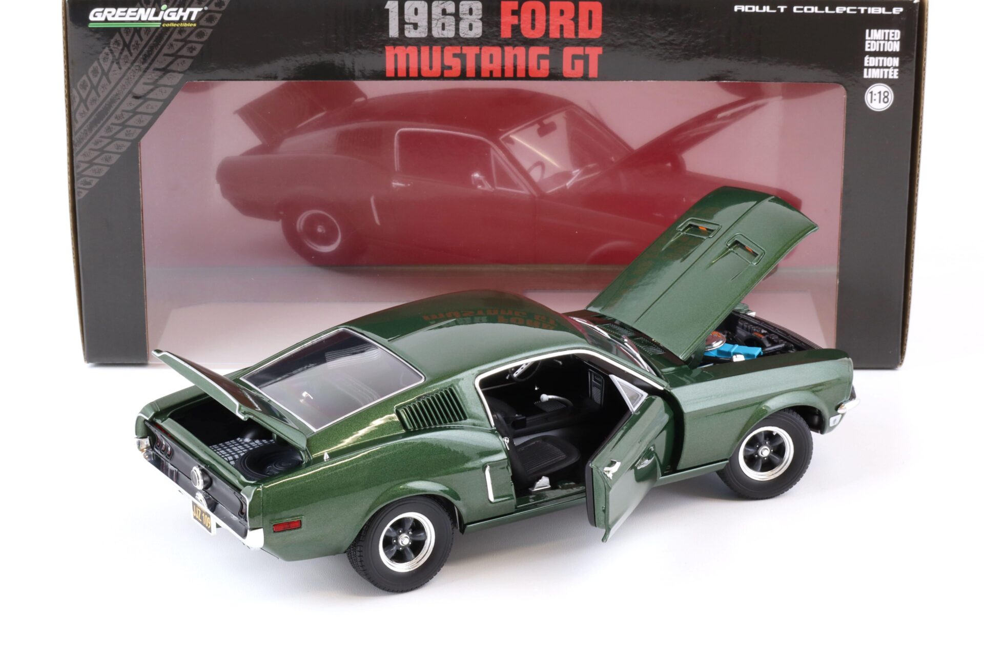 1:18 Greenlight 1968 Ford Mustang GT Fastback highland green metallic