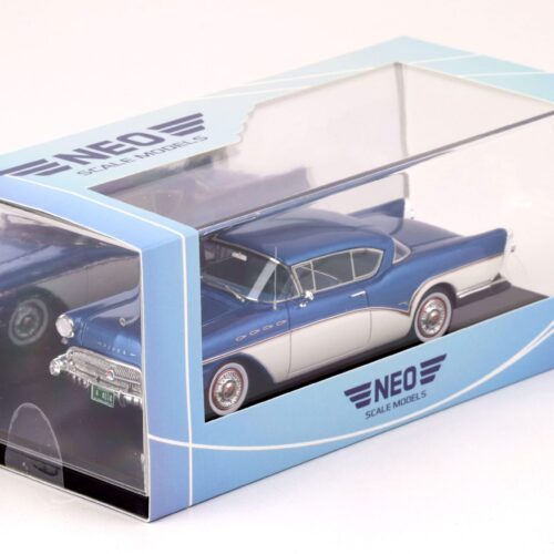 1:43 NEO 1957 Buick Roadmaster Hardtop metallic blue / white