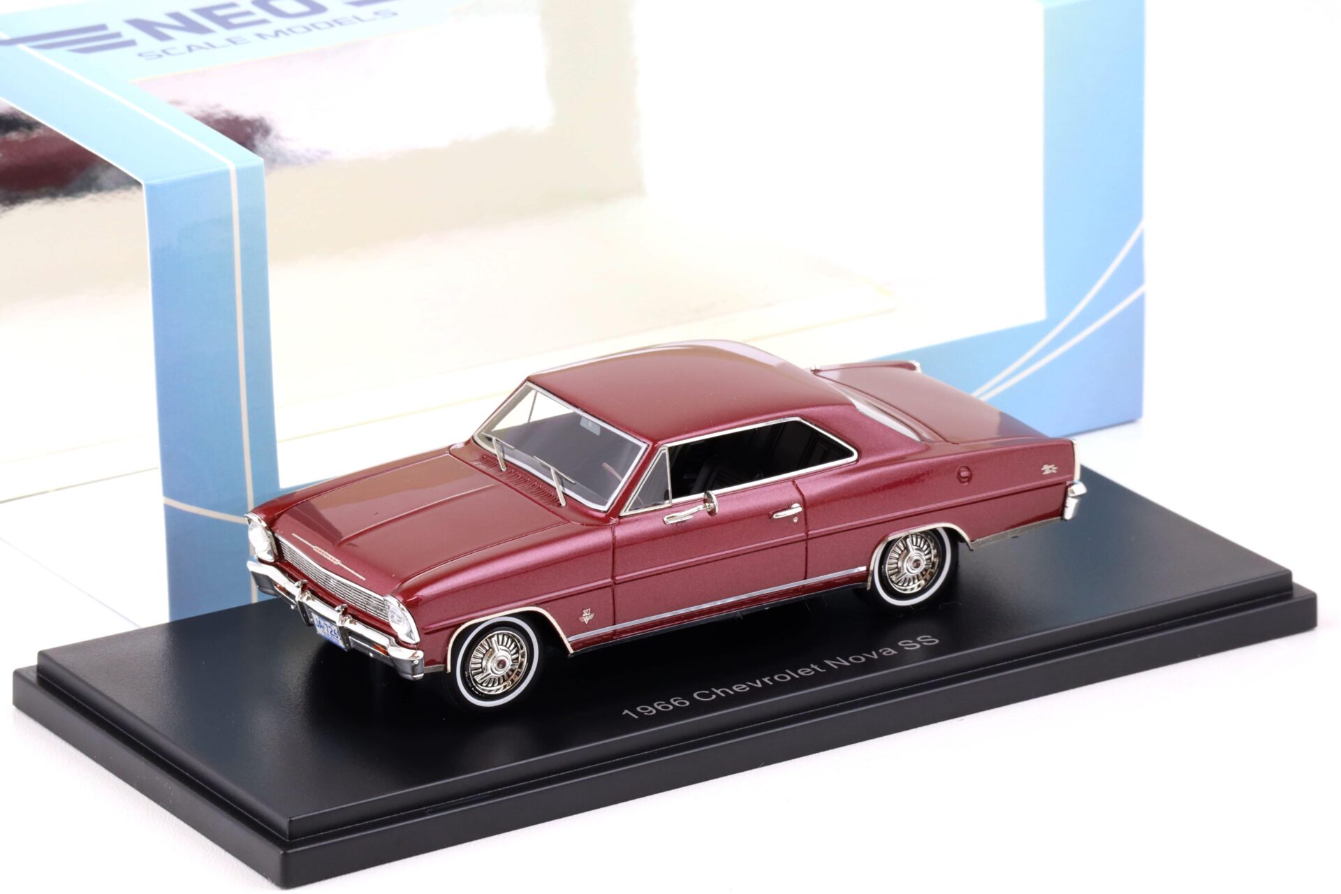 1:43 NEO 1966 Chevrolet Nova SS Hardtop metallic dark red