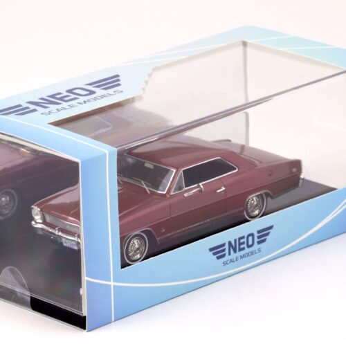 1:43 NEO 1966 Chevrolet Nova SS Hardtop metallic dark red