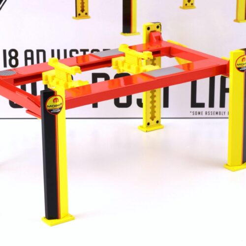 1:18 Greenlight MOPAR Adjustable FOUR-POST Lift Hebebühne Zubehör yellow/black