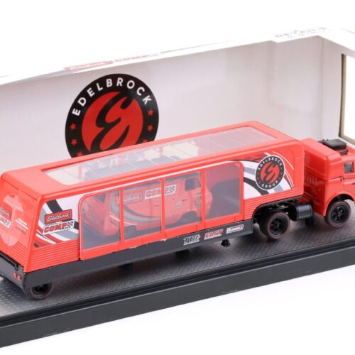 1:64 M2 Machines 1970 Ford C-950 car hauler & 1965 Ford Ecoline Van EDELBROCK