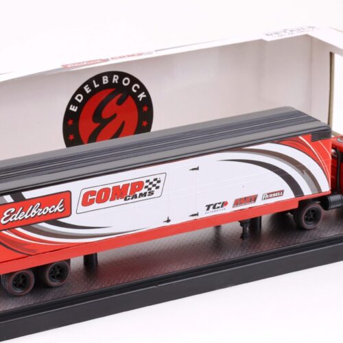 1:64 M2 Machines 1958 Chevrolet Spartan LCF car hauler & 1967 Chevrolet Nova SS EDELBROCK