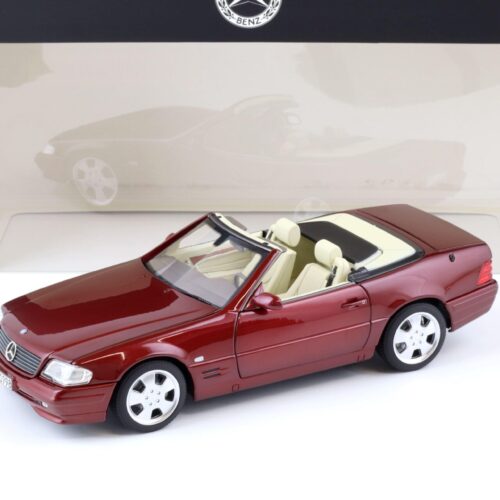 1:18 Norev Mercedes SL 500 R129 Convertible Facelift amber red DEALER VERSION