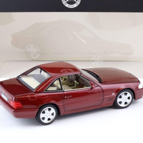 1:18 Norev Mercedes SL 500 R129 Convertible Facelift amber red DEALER VERSION