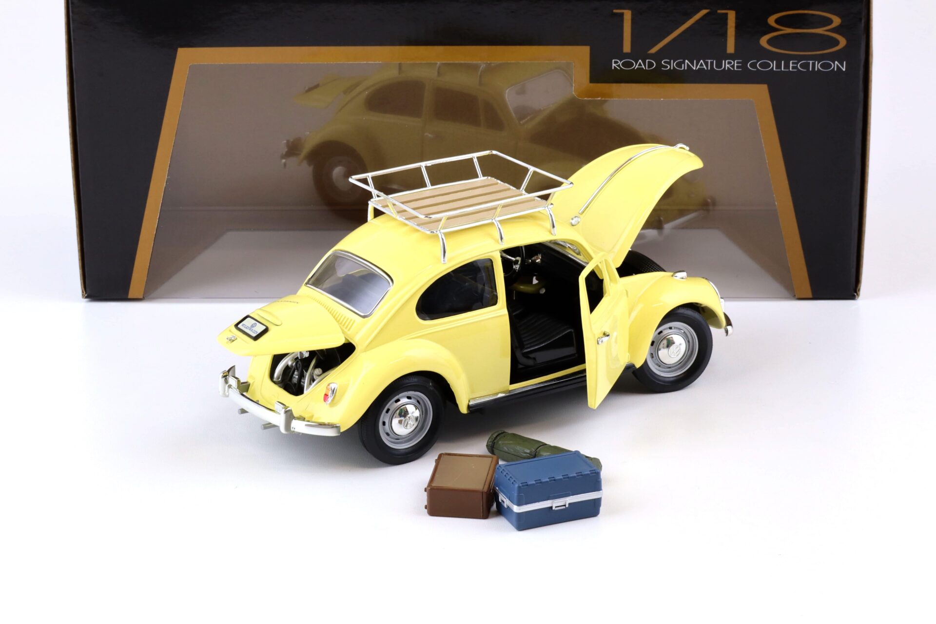 1:18 Road Signature 1967 Volkswagen VW Beetle Käfer Camping Version yellow
