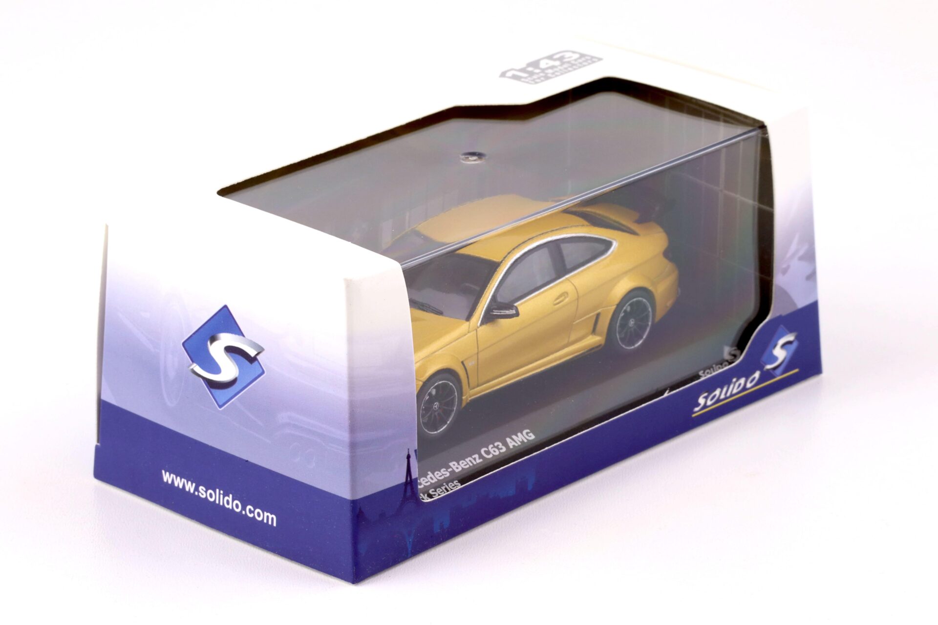 1:43 Solido Mercedes C63 AMG Black Series Coupe solarbeam yellow
