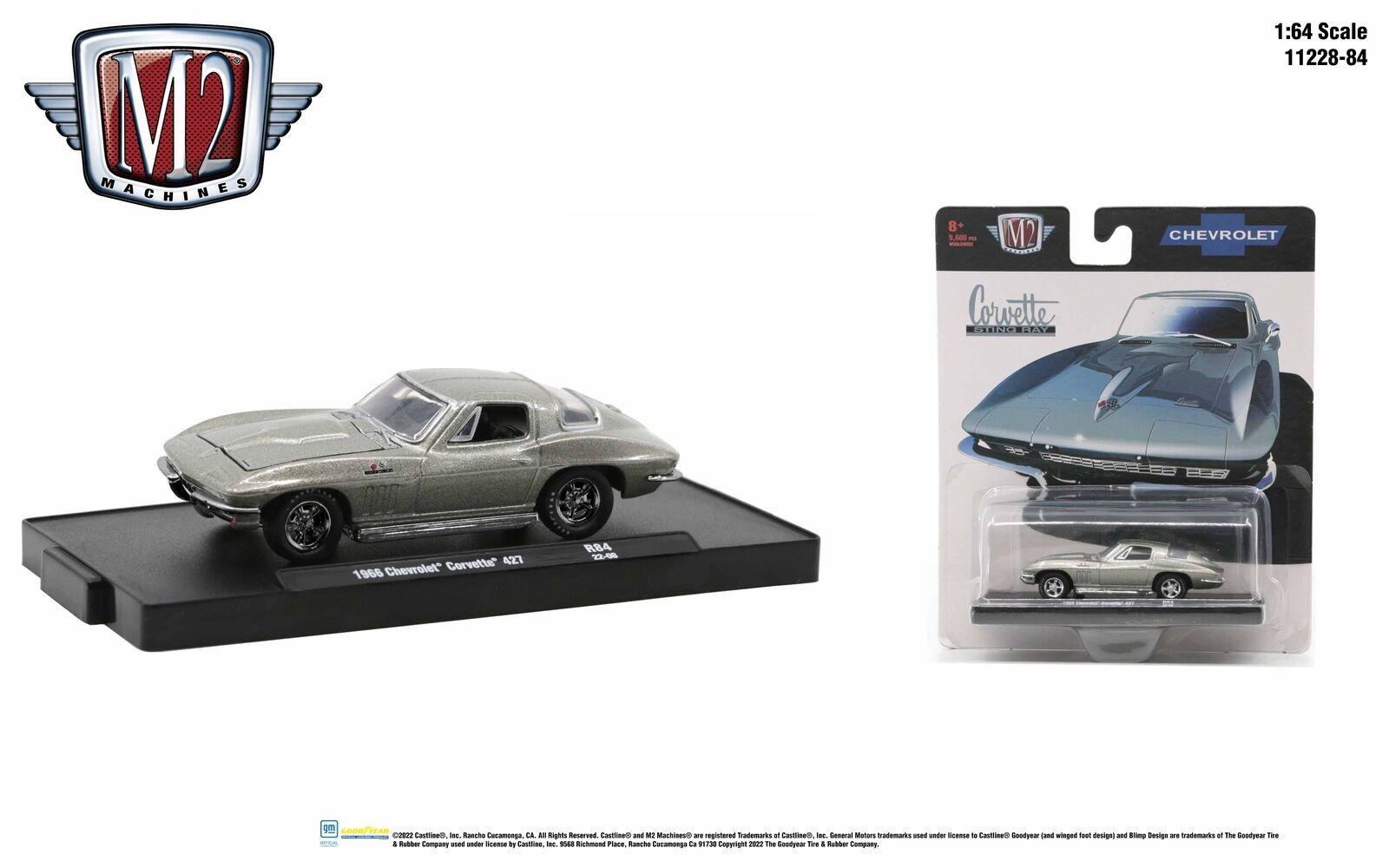 1:64 M2 Machines 1966 Chevrolet Corvette 427 silver metallic R84