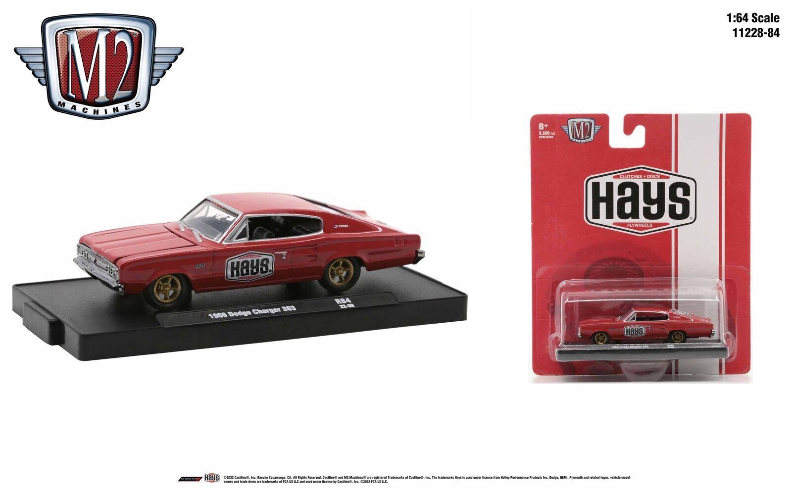 1:64 M2 Machines 1966 Dodge Charger 383 red HAYS R84