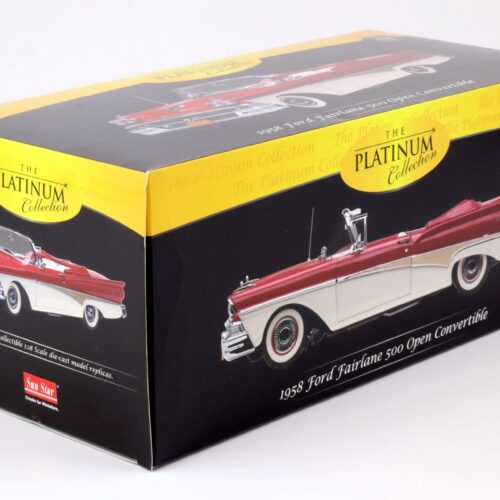 1:18 Sun Star 1958 Ford Fairlane 500 Open Convertible torch red / white