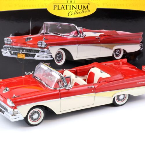 1:18 Sun Star 1958 Ford Fairlane 500 Open Convertible torch red / white