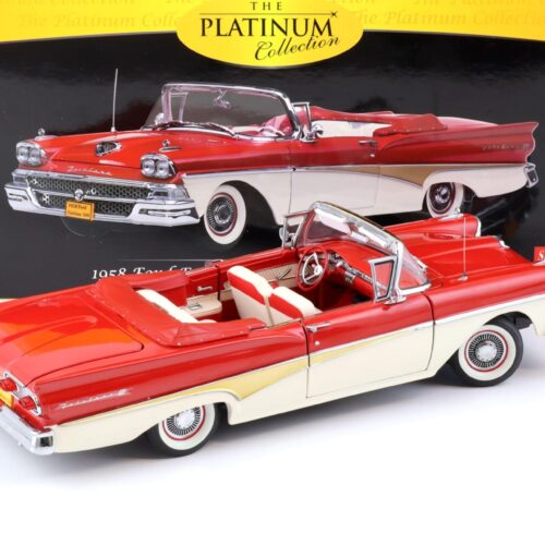 1:18 Sun Star 1958 Ford Fairlane 500 Open Convertible torch red / white