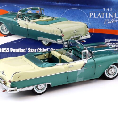 1:18 Sun Star 1955 Pontiac StarChief Convertible white mist / turquoise blue poly