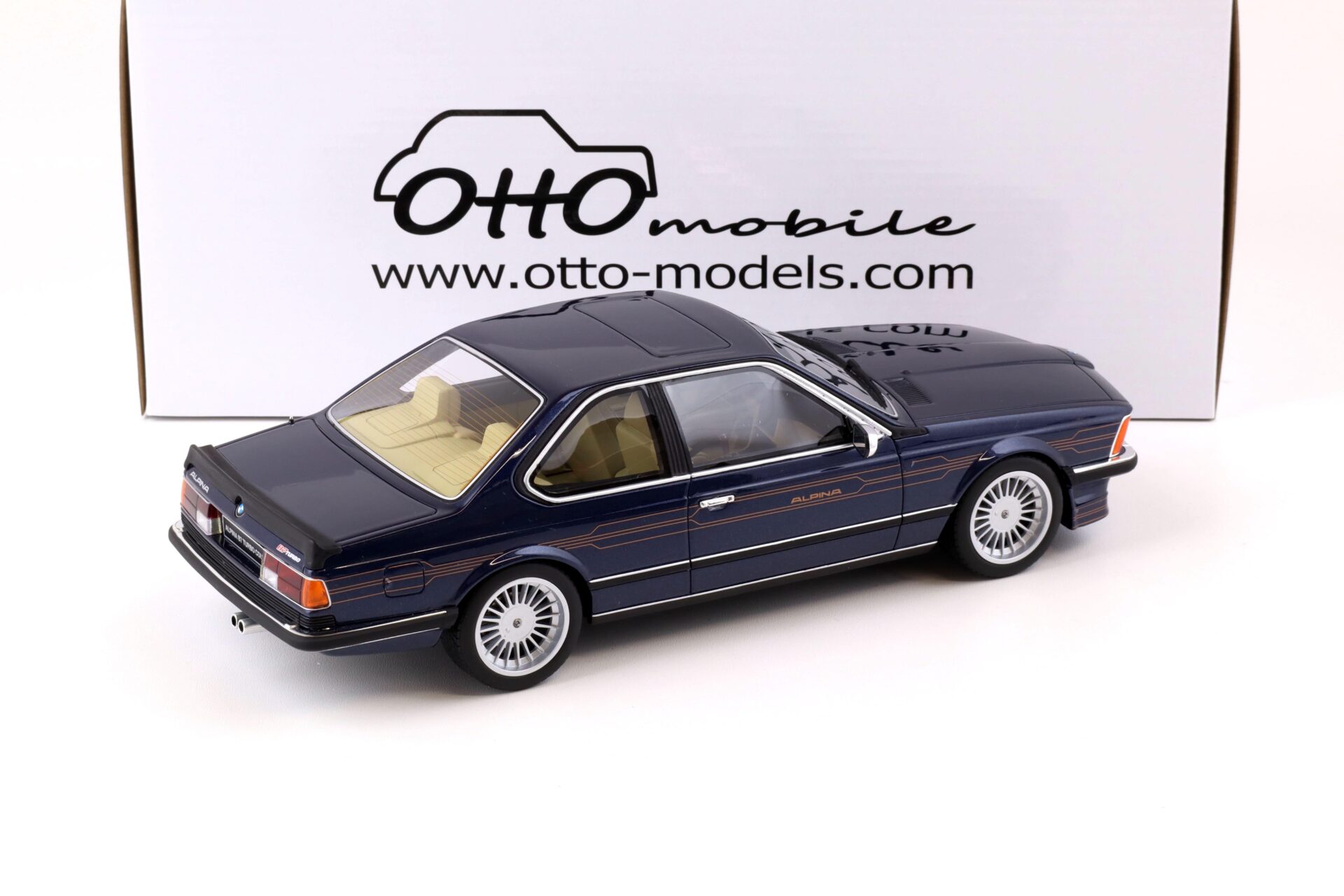 1:18 OTTO mobile OT163 BMW 6-Series Alpina B7 Bi-Turbo Coupe 1985 dark blue