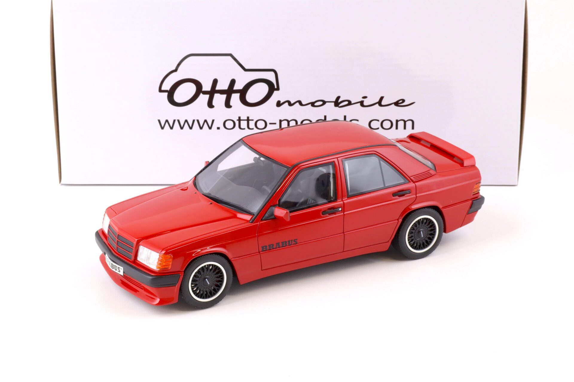 1:18 OTTO mobile OT674 Brabus Mercedes 190E 3.6S W201 red 1989
