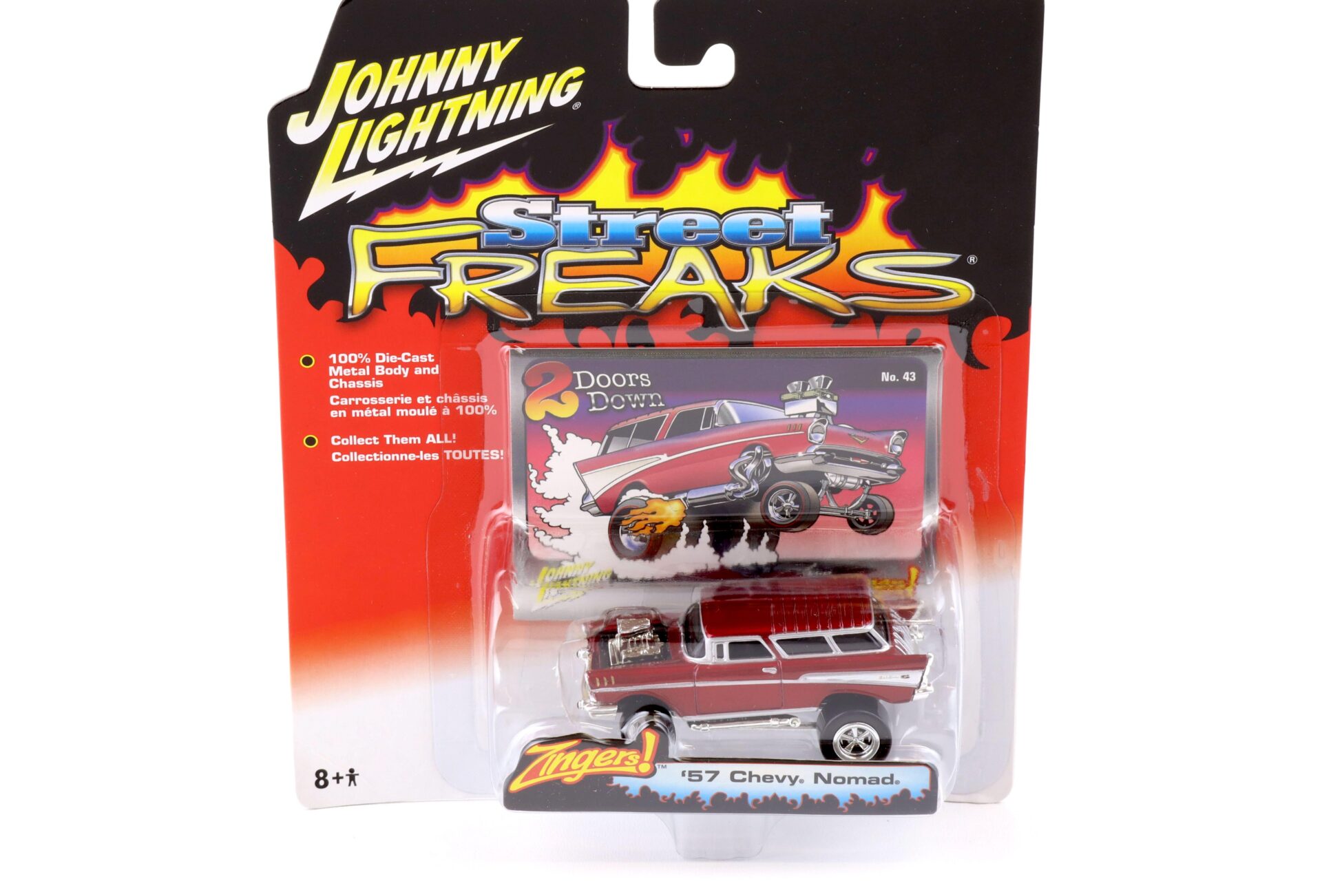 1:64 Johnny Lightning Street Freaks 50301B Zingers 1957 Chevrolet Nomad red